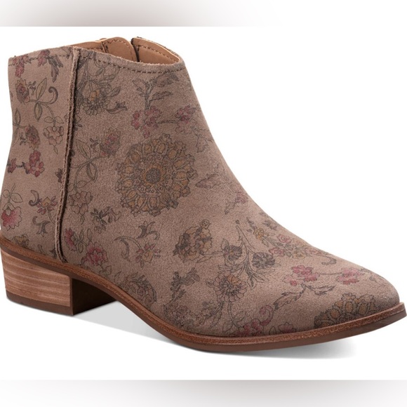 NIB American Rag ankle Bootie Floral Taupe Brown Jolenel size 8.5 side zipper - Picture 1 of 2